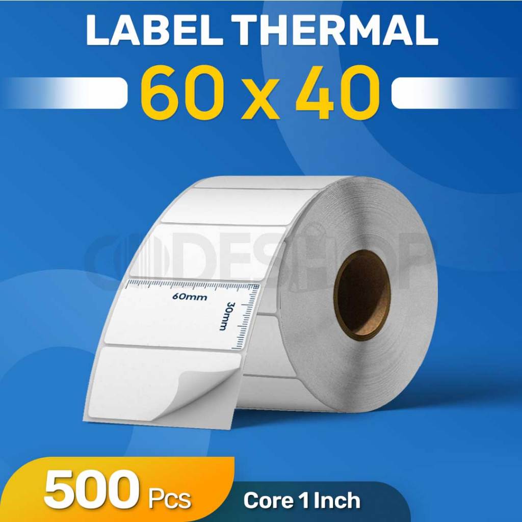 

KERTAS STIKER LABEL BARCODE 60X30MM THERMAL ISI 500PCS