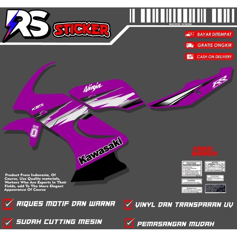 Stiker Striping KAWASAKI Ninja RR old Variasi Custom