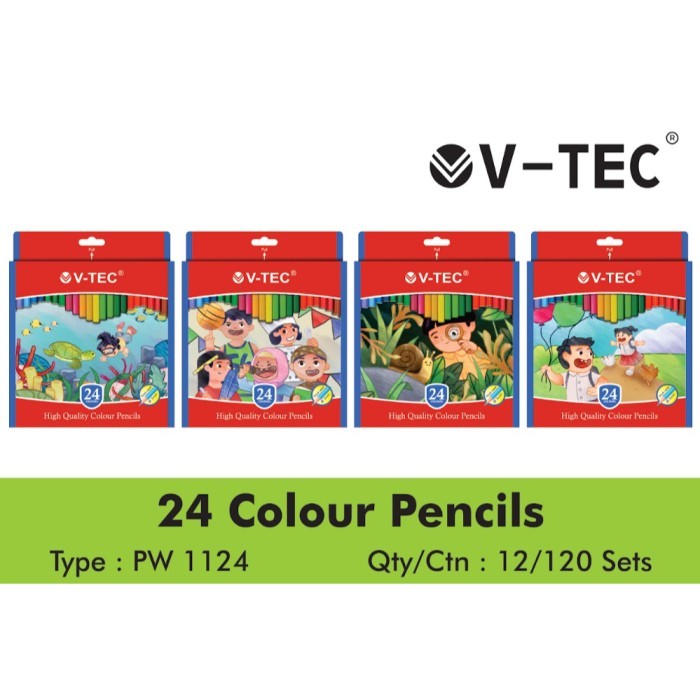 

VTEC PENSIL WARNA TYPE PW 1124 - 24 WARNA