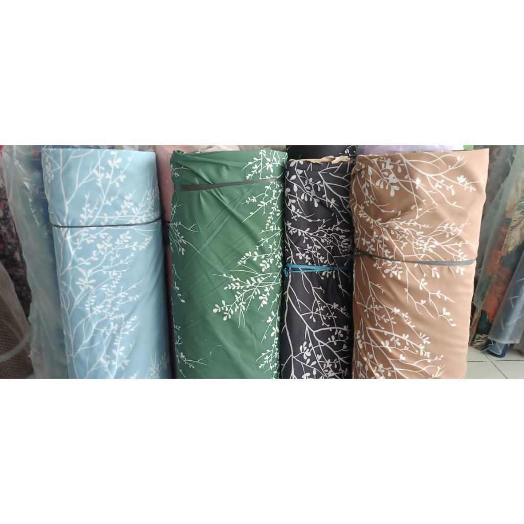 Bahan Kain Sprei Disperse Motif Sakura Jeju Memory Katun Microsilk Meteran Bahan Gorden, Sprei
