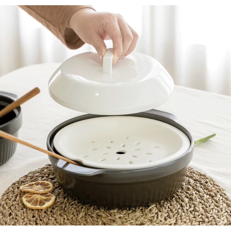 Saint James Tukbaegi Steamer Stone Cook Bowl Kukus Steamer Zencook