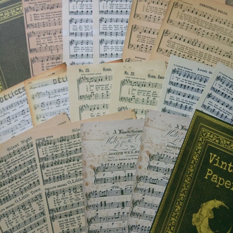 

deco paper music scale theme, paper journal, paper scrapbook, paper deco, deco paper, jurnal, journaling kit, journaling, scrapbook kit, scrapbook material, journal set, journal supply, vintage paper, vintage journal, vintage paper letter