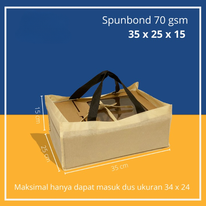 

(10pcs) Tas Tenteng Spundbond Packaging Box Hampers Goodiebag Souvenir Wedding 30x25x15cm