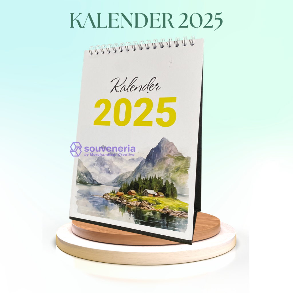 

Cetak Kalender Meja 2025 Linen Tema Gunung isi 6 Lembar 2 Muka + Cover