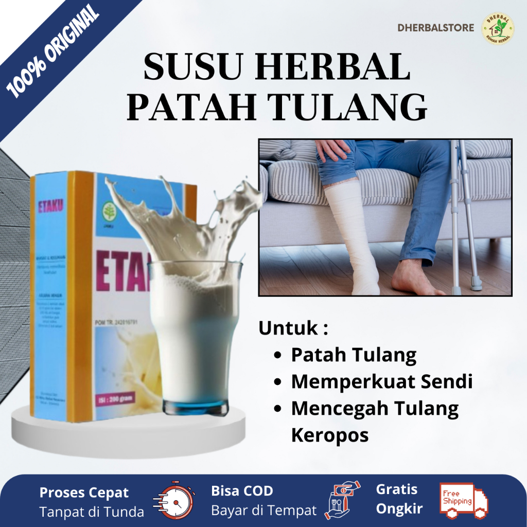 

Susu Tinggi Kalsium untuk Patah Tulang, Obat Pengapuran Tulang, Obat Tulang Keropos, Obat Osteoporosis, Obat Memperkuat Sendi dan Tulang, Obat Patah Tulang Tangan Kaki Bahu Paha Leher Punggung Paru-Paru dengan Susu Etaku Goat Milk