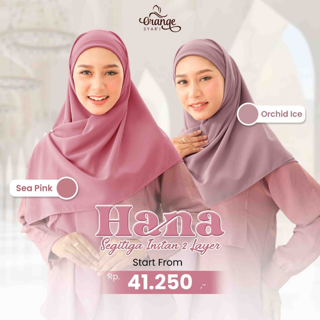 Orangesyari - Hijab Segitiga Instan Jumbo Syari Hana 2 Layer Cerruty Baby Doll Premium