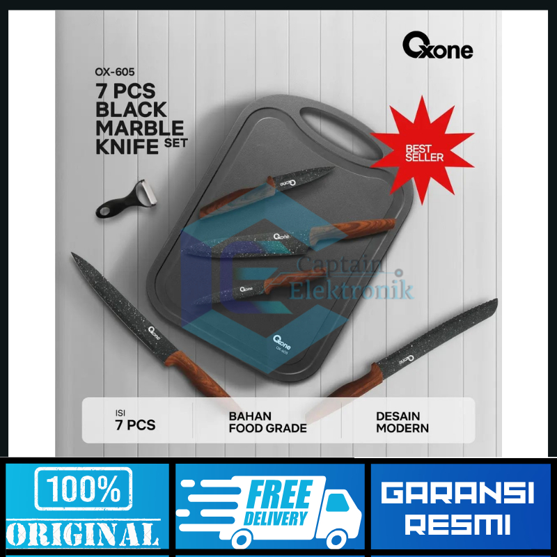 OXONE BLACK MARBLE PISAU DAPUR KNIFE SET OXONE 605 OX-605 OX 605 OX605