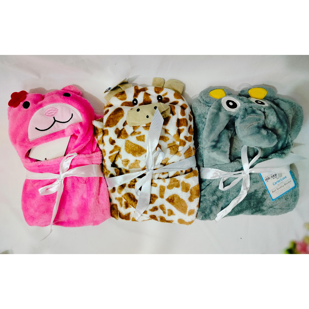 Selimut Bayi Tebal / Baby Blanket / Selimut Topi Bayi / Selimut Tidur Bayi Carter Love-1266