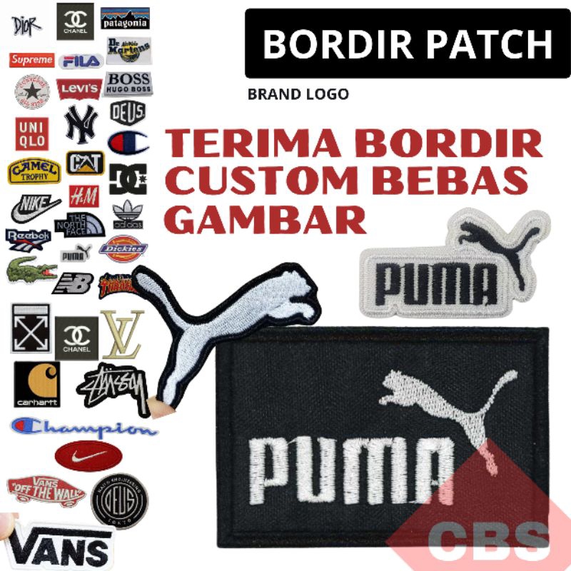 PATCH BORDIR BET BRAND CLOTHING LOGO PUMA LENGKAP