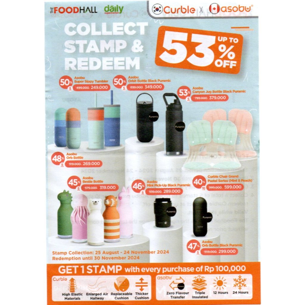 

Kupon / Stamp Penukaran Foodhall / Daily Supermarket Curble X Asobu, American Tourister