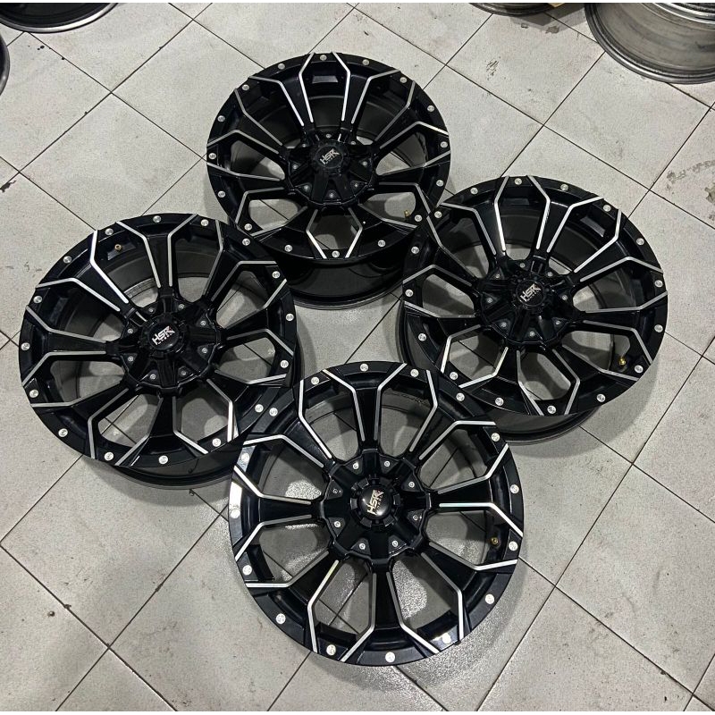 Velg Off-road Bekas Goku HSR Ring 18 Lebar 9 Inch Lubang Baut 6 x 139,7 Offset 0 WARNA Black Polish 