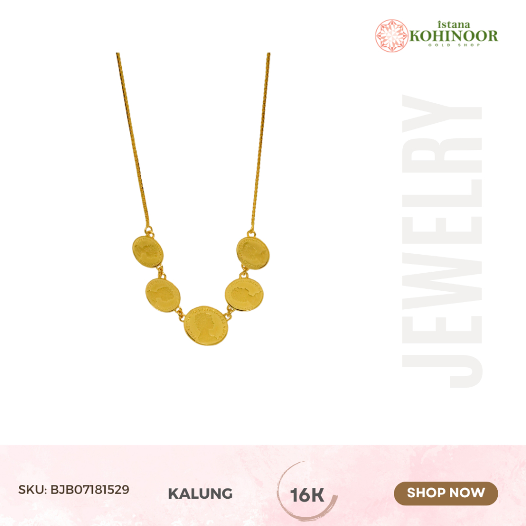 KOHINOOR KALUNG EMAS GOLD EMAS 16K YELLOW GOLD NECKLACE