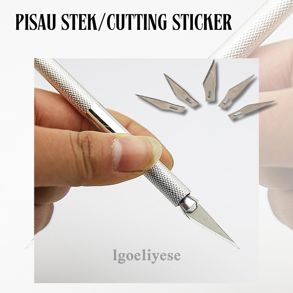 

Pisau ukir set pen cutter art knife knifezer pahat FREE 5 refill aluminium blade kayu seni