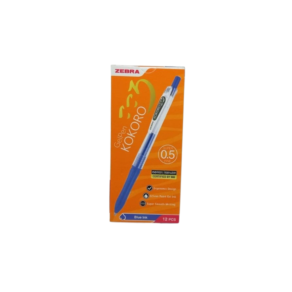 

sg Pulpen Gel Zebra Kokoro Sweet 0.5 mm Hitam Biru Merah Blue Black - Lusin