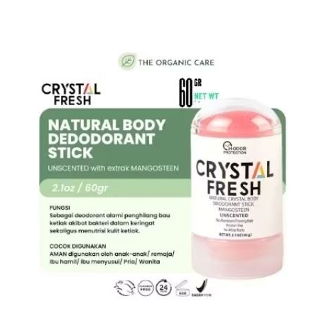 Crystal fresh deodorant sticks unscented, turmeric,aloe vera, mangosteen,man,sandalwood ( BPOM)