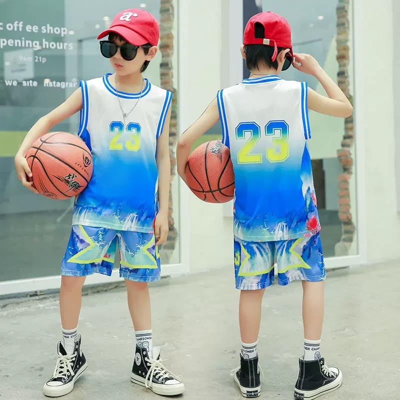 RB Setelan Baju Basket Singlet Anak Laki Laki Perempuan Jersey Anak 5 - 12 Tahun Premium