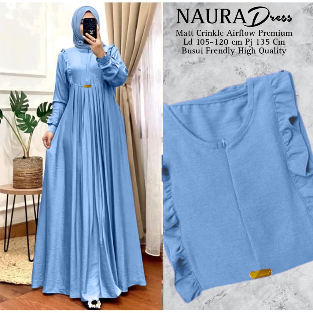 Termurah Gamis Polos Rempel Trend Gamis Naura Maxi Dres Polos