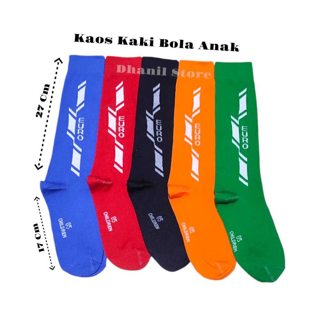 Kaos Kaki Bola Anak Panjang Euro Premium Tebal / Kaos Kaki Futsal Olahraga