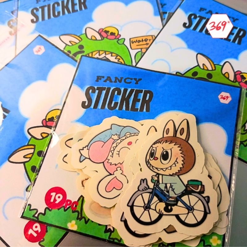 

369 | Fancy Sticker Karakter - isi 19 pc Besar - Pop Mart Labubu Labu Labu