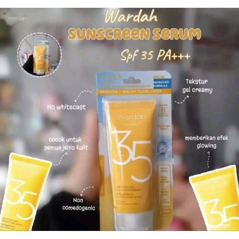 sunscreen wardah SPF 35PA+++ sunblock tidak ndempul diwajah