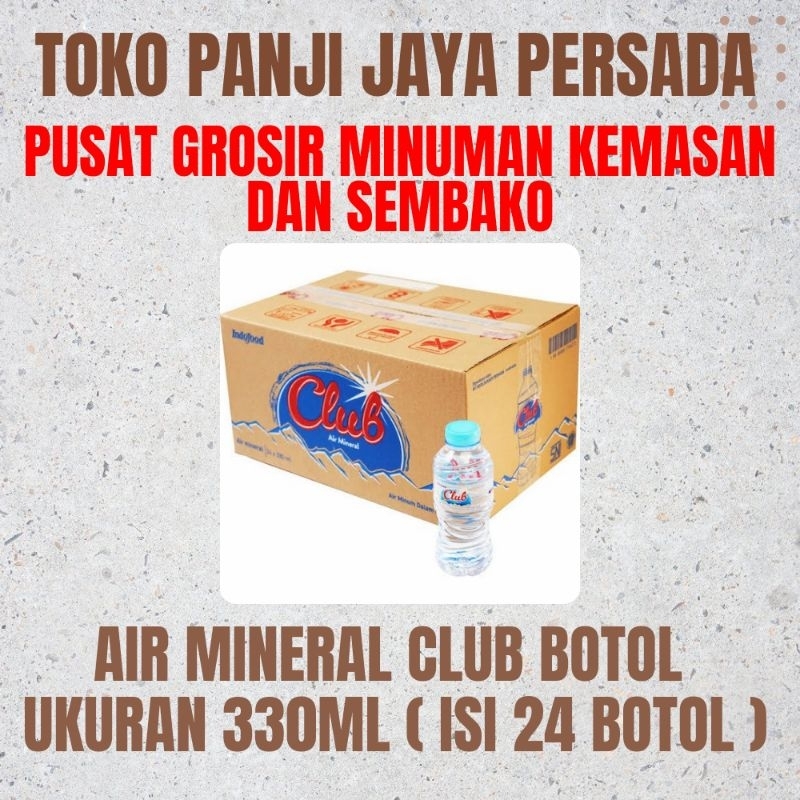 

AIR MINERAL CLUB UKURAN 330ML KEMASAN BOTOL (ISI 24 BOTOL)