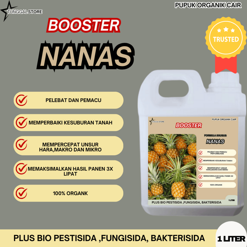 PUPUK ORGANIK CAIR TANAMAN NANAS, BOOSTER PELEBAT DAN PERANGSANG BUAH NANAS 1 LITER