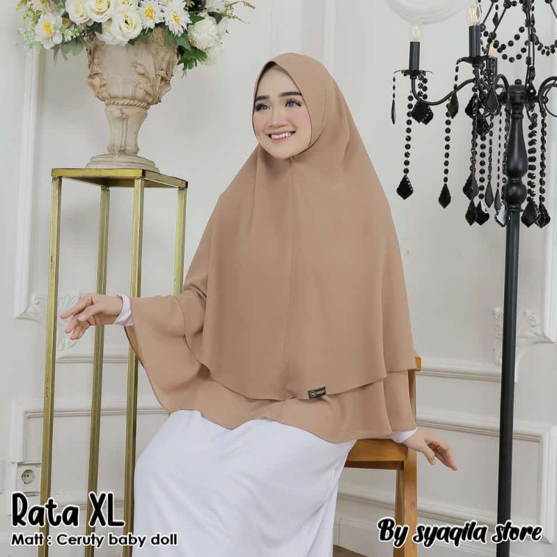 Khimar ceruti baby doll/Khimar jumbo/kerudung ceruti rata