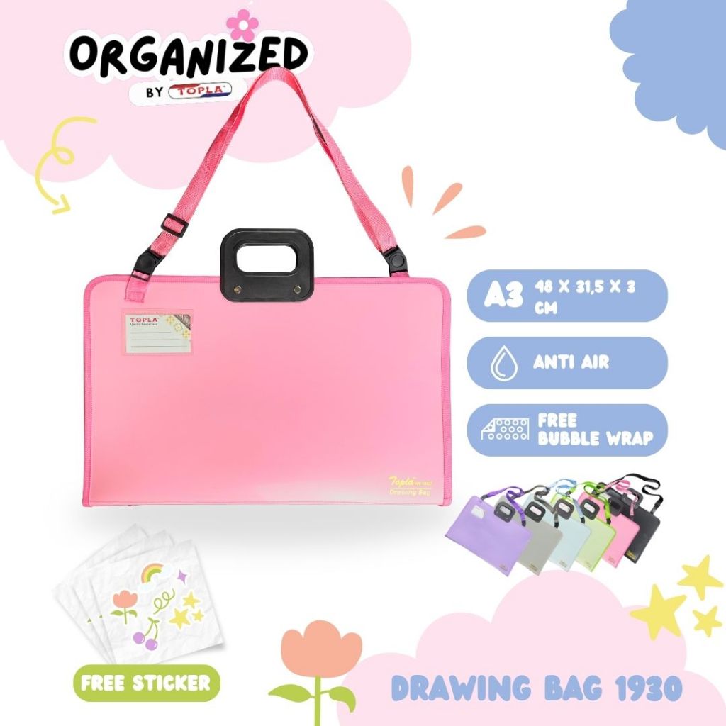 

Topla drawing bag tas buku gambar arsitek portofolio fotografi ukuran A3 warna pastel