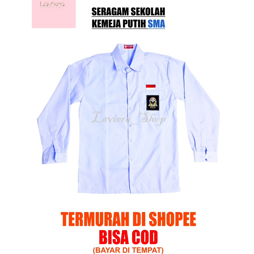 BAJU KEMEJA PUTIH OSIS SMA LENGAN PANJANG BAHAN OXFORD