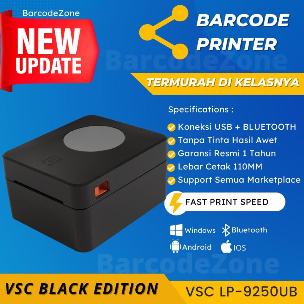 BARCODE PRINTER THERMAL BLUETOOTH VSC LP-9250UB SUPPORT 110MM / A6 - PRINTER THERMAL RESI