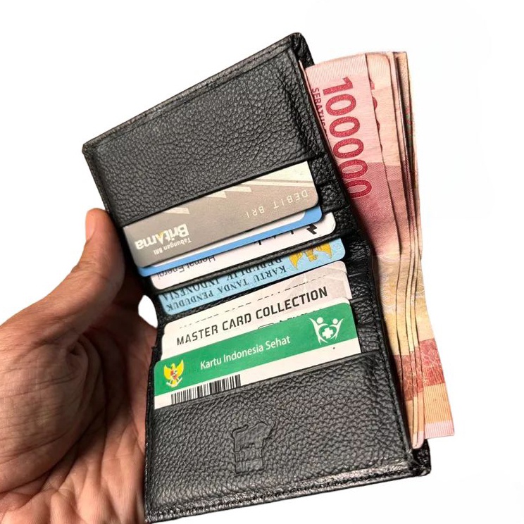 Super Belanja  Dompet Kartu ATM Dompet Kartu Kulit Asli Dompet Lipat ATM Pria Wanita Kulit Asli
