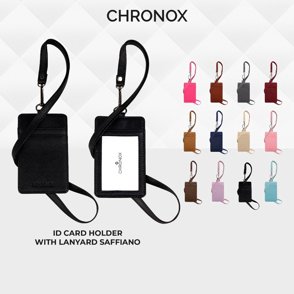 

Kualitas Terupdate CHRONOX Lanyard Pria Wanita Kulit Saffiano ID Card Holder AVERY