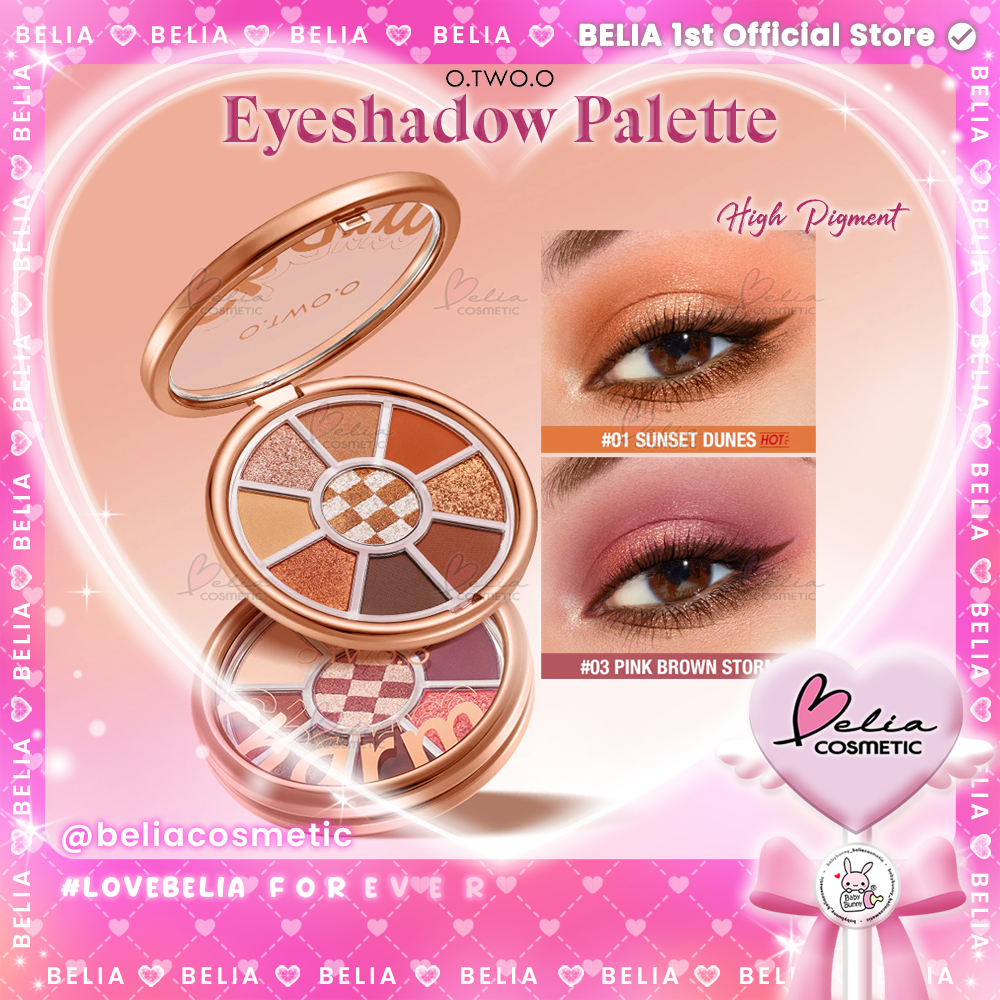 ❤ BELIA ❤ O.TWO.O Love Mark Eyeshadow Pallete | 9 Warna High Pigment Waterproof Long-Lasting OTWOO O