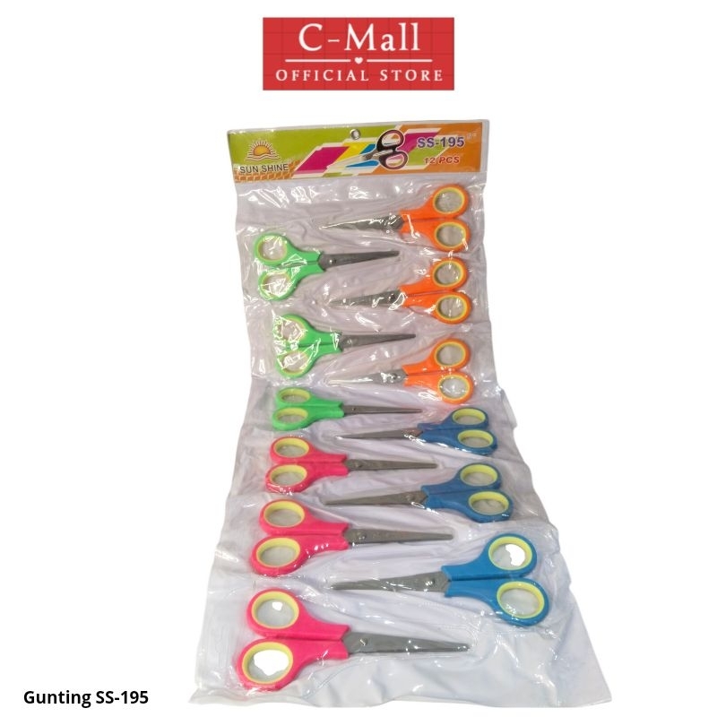 

C-MALL Gunting195 / SS- Renteng Warna Isi 12 pcs(satu lusin gunting)
