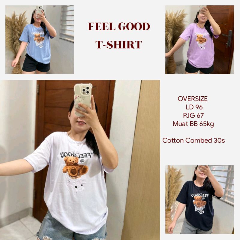 Baju Kaos Oblong Atasan Remaja Abg Tanggung Cewek Wanita Perempuan Distro Tangan Lengan Pendek overs