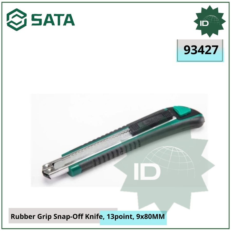 

Pisau Cutter 93427 Pegangan Karet Snap-off, 13 titik, 9x80MM Sata