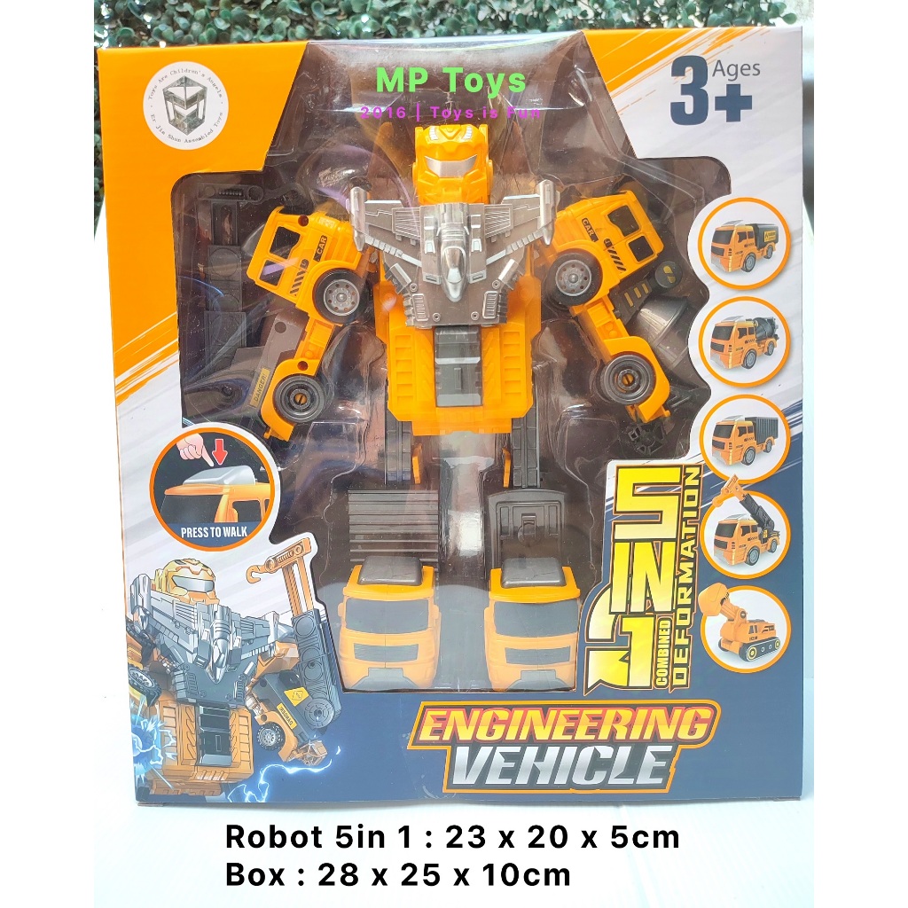 5 in 1 robot combine truck sonctruction toys robot assemble deltatron Mainan quadtron robot besar as