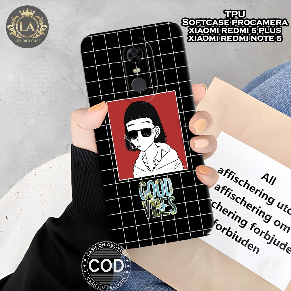 Case REDMI 5 PLUS (Note 5)  - Leviora Case - Fashion Case Hitam - Softcase REDMI 5 PLUS (Note 5) - C