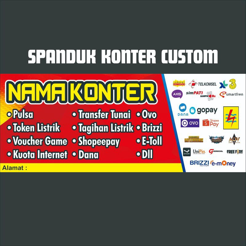 

SpandukBannerKonterCell Ukuran 200x100 cm