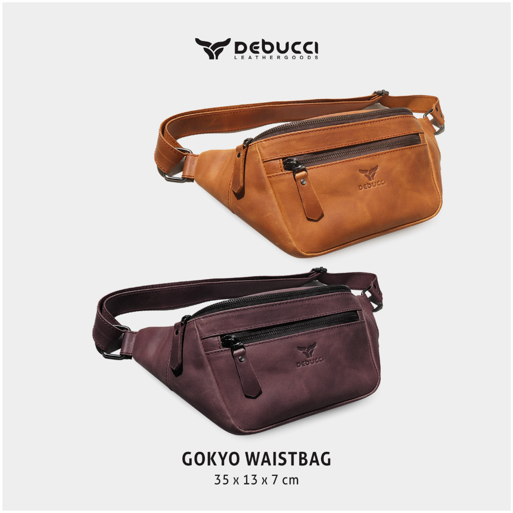 Tas Cowok - waistbag - Debucci Leather goods - Gokyo waistbag/Tas Selempang Pria Kulit Sapi Asli