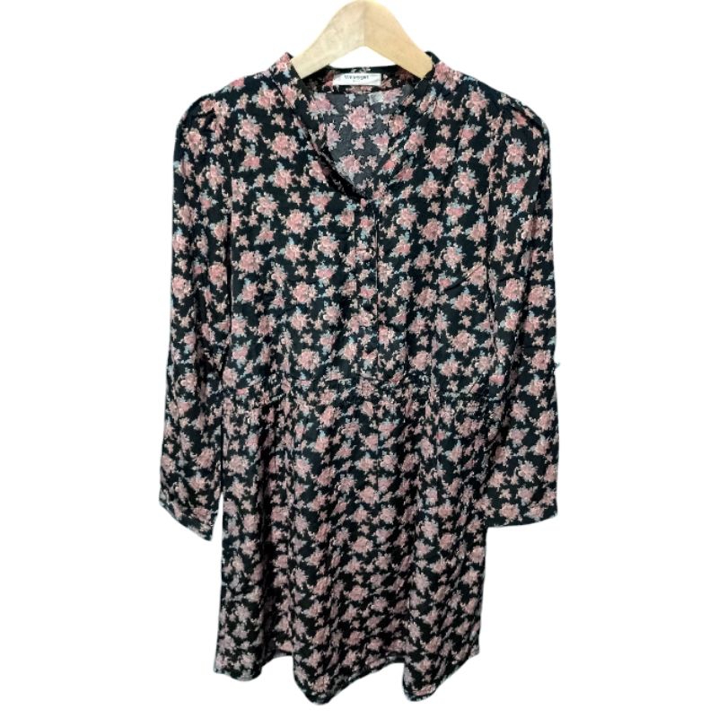 Tunik Wanita Lengan Panjang Motif Bunga