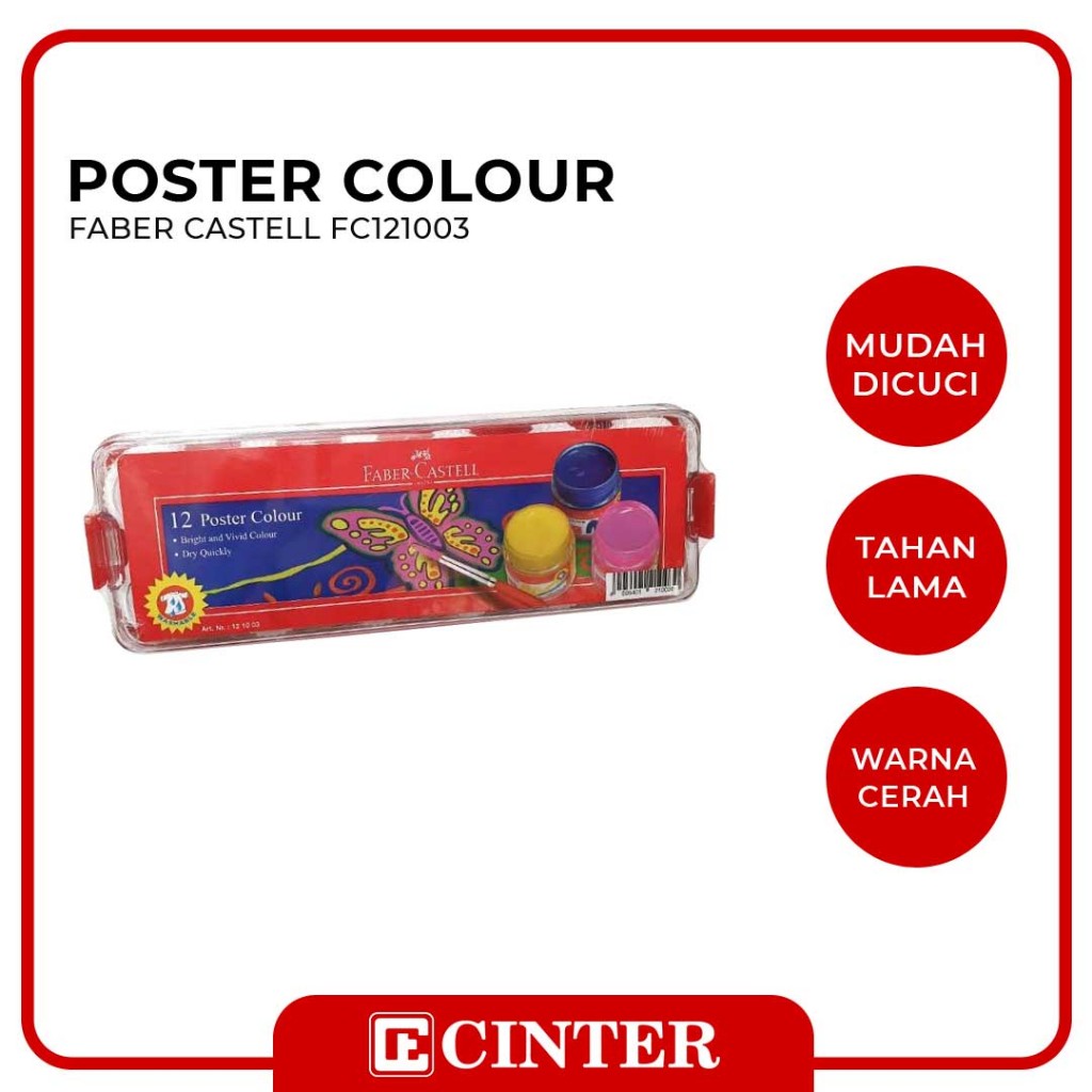 

FABER CASTELL - POSTER COLOUR / CAT POSTER 12 WARNA ( FC121003)