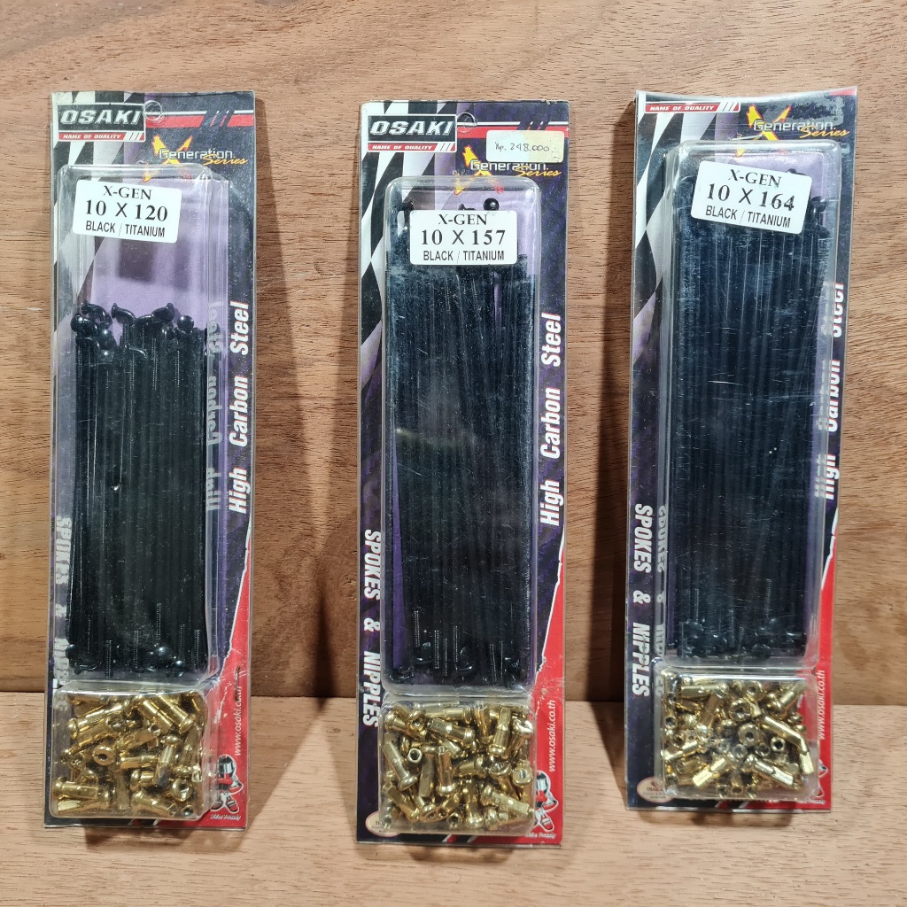 Ruji/Jari-jari Velg Racing OSAKI X-GEN Original High Carbon Steel - Black Titanium