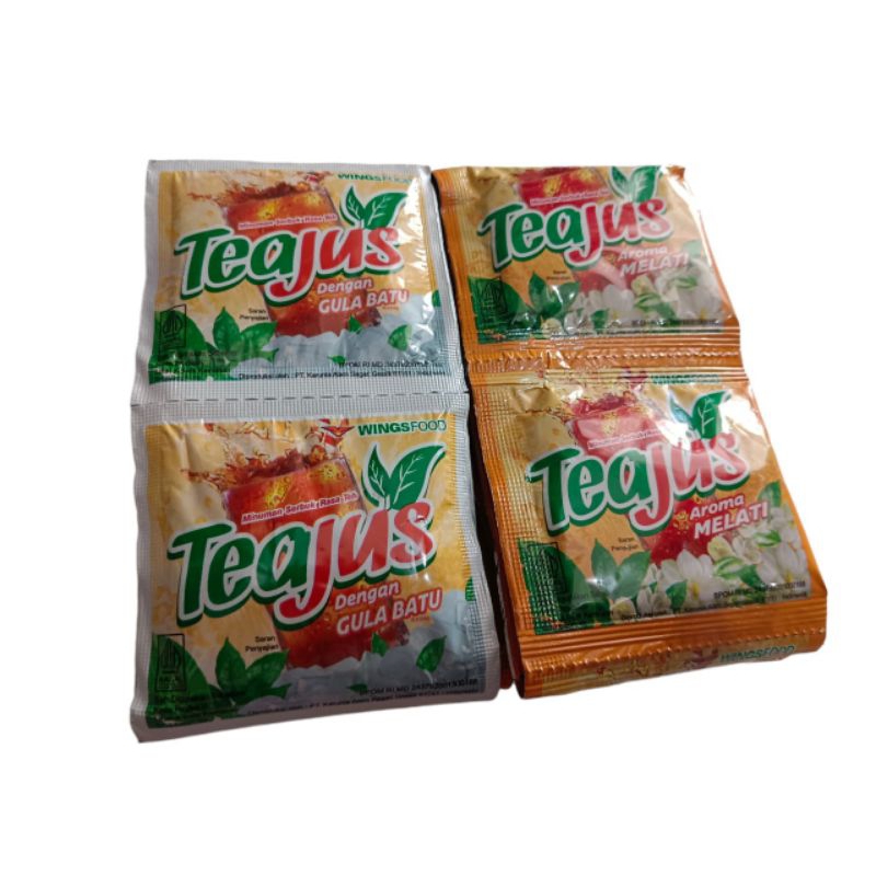 

Wingsfood tea jus Minuman serbuk instan6g 1 renteng isi 10 bungkus Varian Gula batu Aroma melati