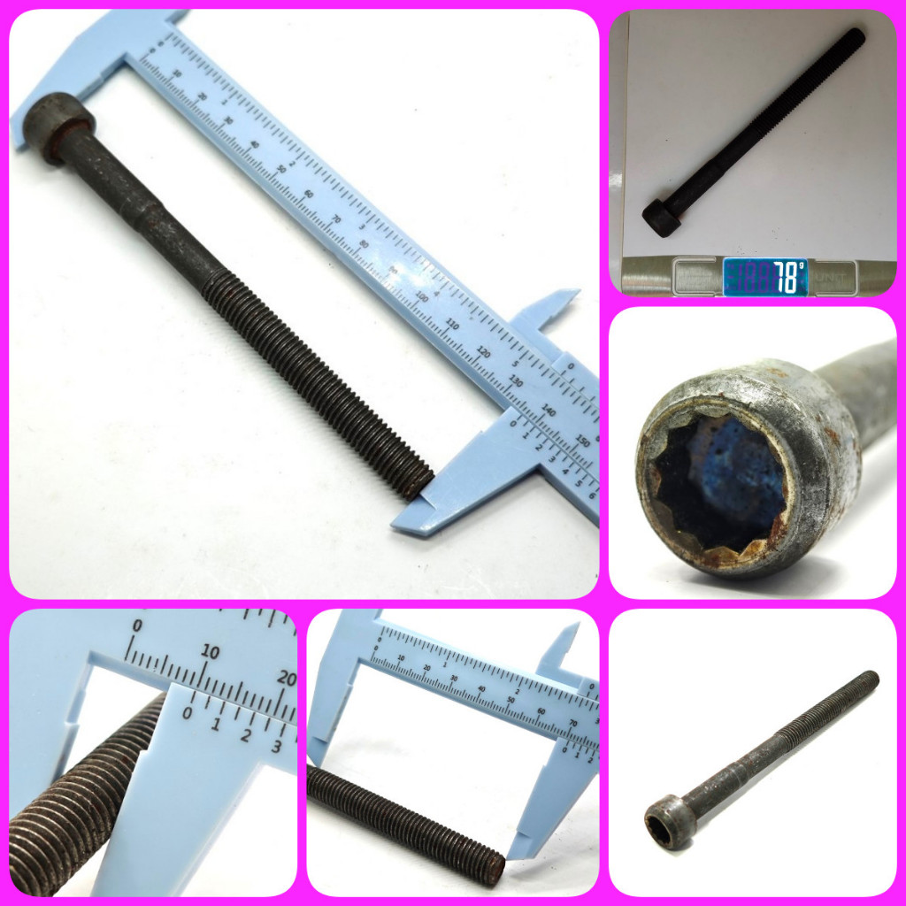 (KUL 6D) BAUT HITAM 10X70 PANJANG 13.7CM 10 MM 70 MM 10MM 70MM BAUT