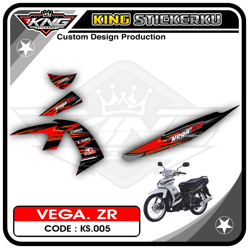 Stiker Variasi Vega ZR - Stiker Striping Standar Vega ZR Motif Racing KS.05