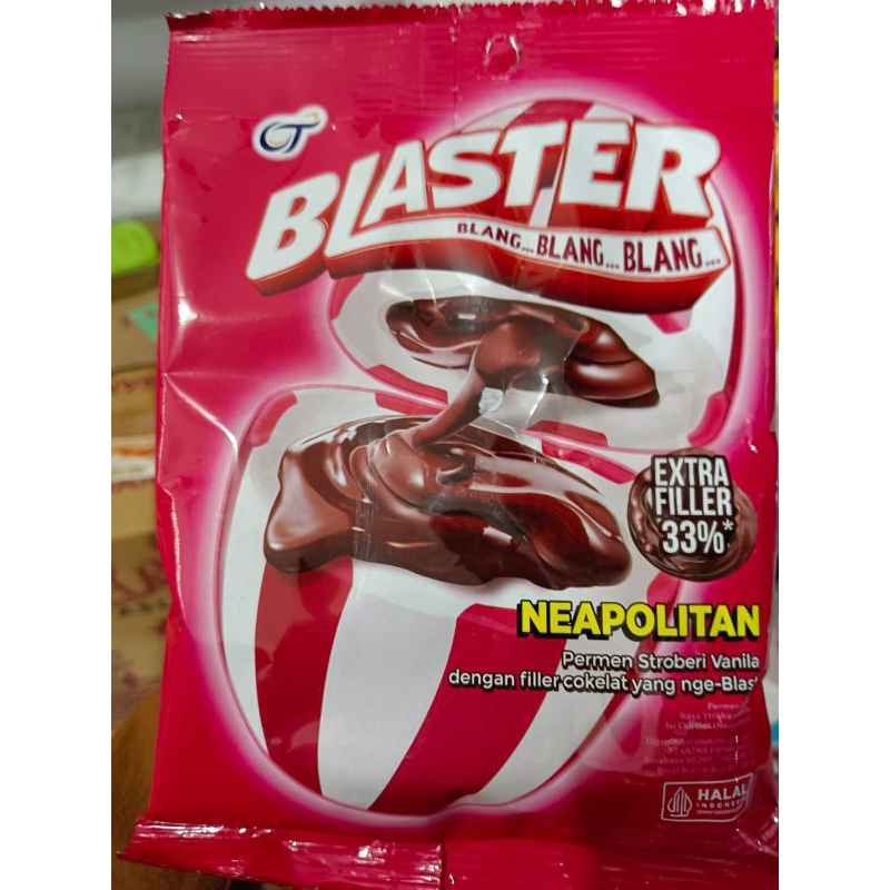 

Permen blaster neapolitanPermen strobery vanila dengan filter coklat yang nge-blast 120gr