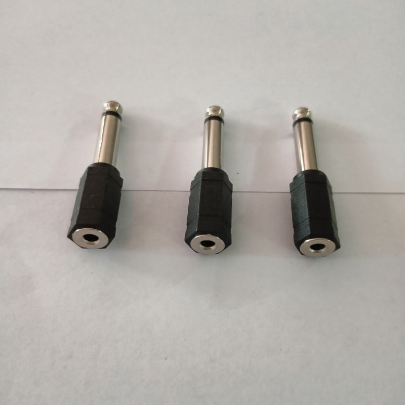 Sambungan Soket Mini Mono 3.5mm to Jack Akai Mono 6.5mm JR 3524 Jack Jek Converter Female to Male 3.