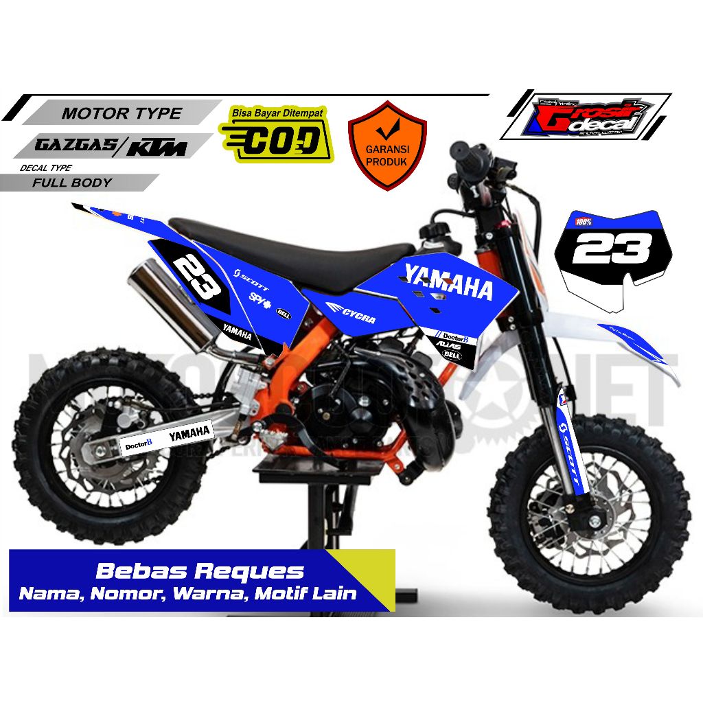 Sticker Stiker Striping Mini trail Gazgas 50cc / KTM 50cc / SSR 50cc Full body Free Custom