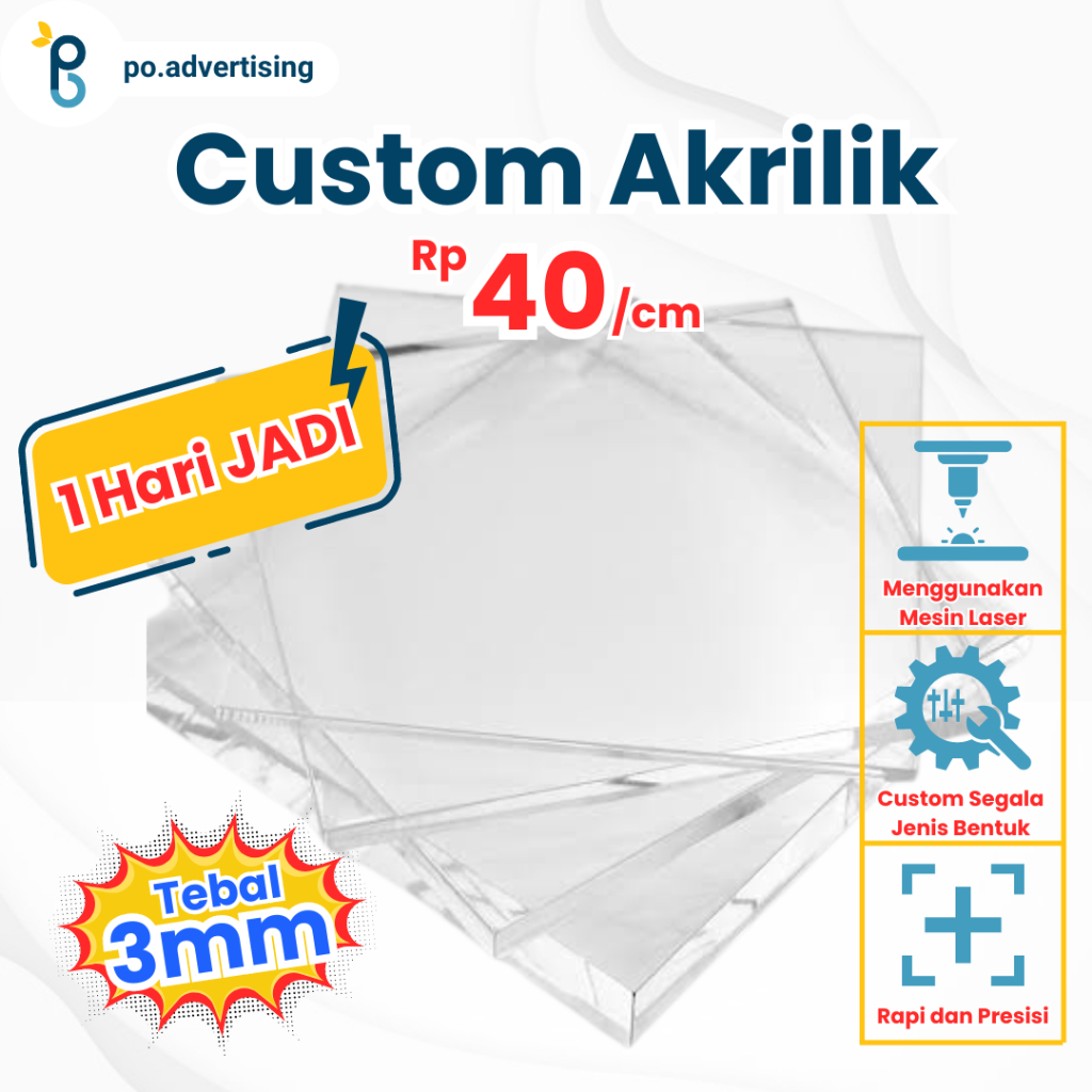 

[1 HARI JADI] Akrilik Bening 3mm Laser Cutting/Custom Akrilik/Laser Akrilik/PotonganAkrilik